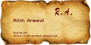 Róth Armand névjegykártya